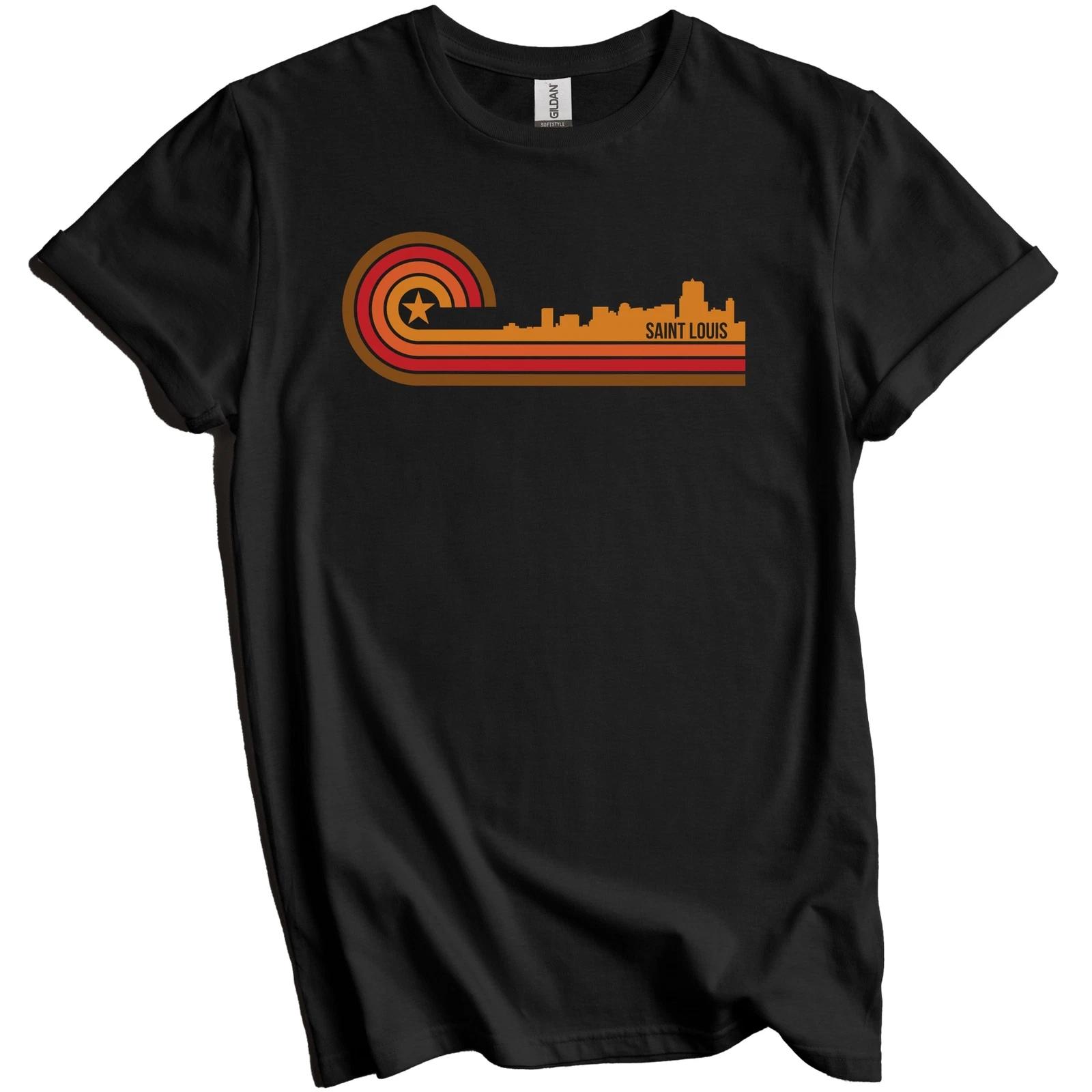 Retro Style Saint Louis Missouri Skyline T-Shirt L