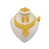 Dubai Gold Plated Gemstone Necklace Suit African Bridal Wedding Exquisite Accessories Fashion New Arrival Trendy Jewelry