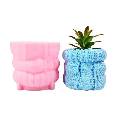 Hat Shape Vase Resin Molds Silicone Mold for Knitted Hat Shaped Gypsum Flower Pot Mold Home Ornament Vase Resin Mold
