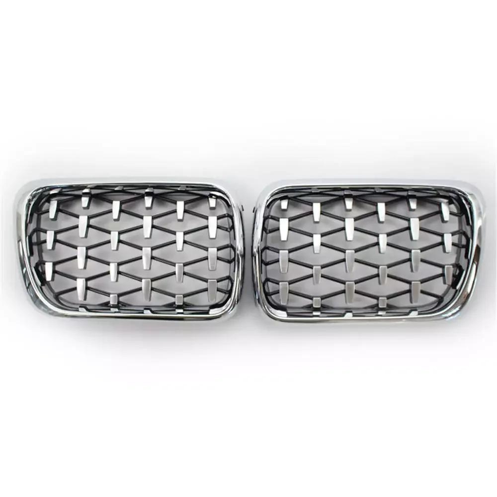 Für BMW E36 3er 1997-1999 Autogrill Diamant-Stil Front Niere ABS Front Haubengrill Silber 51138195152 51138195151 Teile