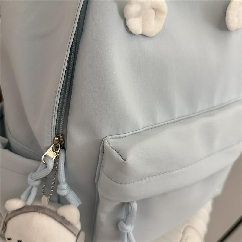 Solid Color Student Schoolbag Women's Backpack