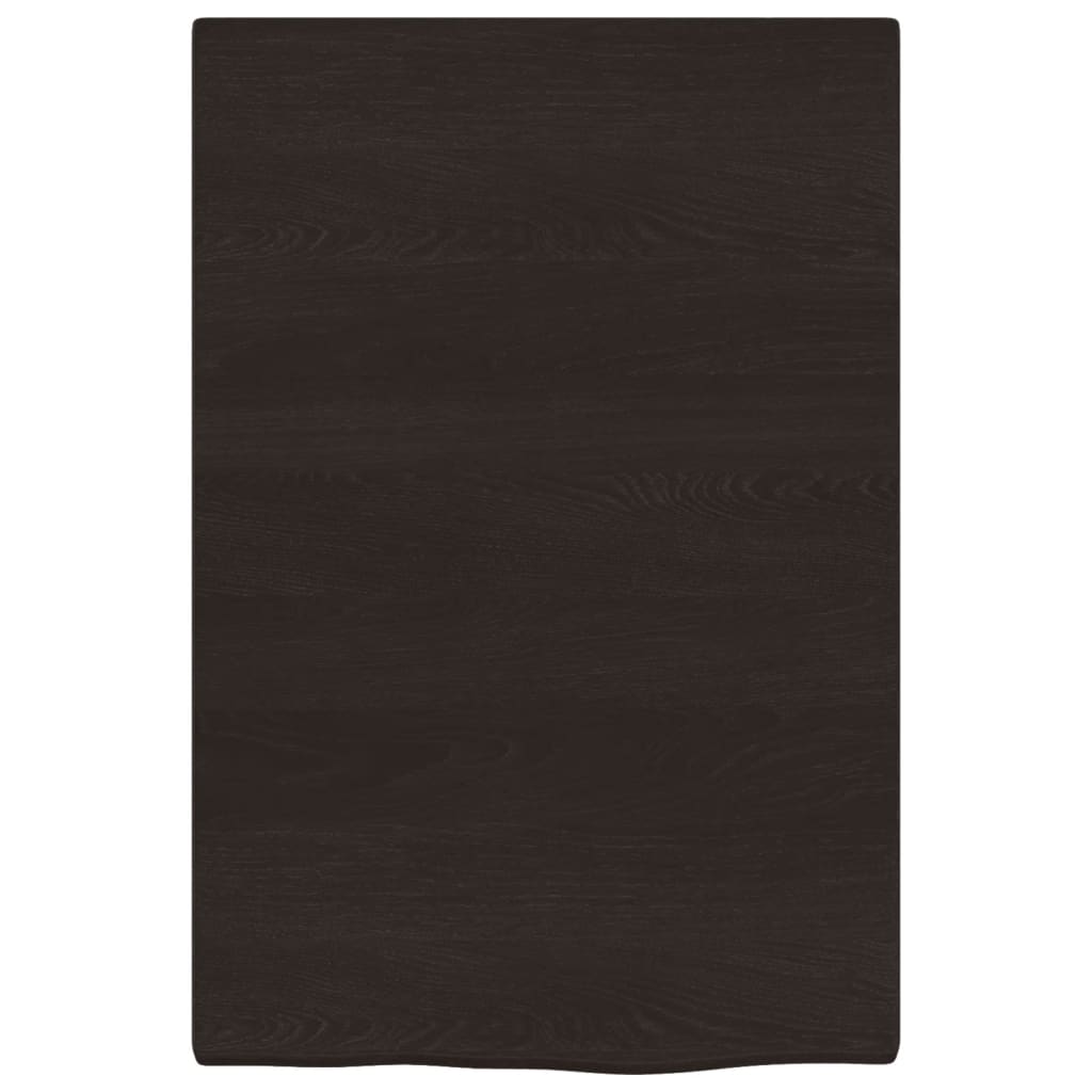 Vidaxl Półka, Ciemnobrązowa, 40X60X2 Cm, Wykończone Lite Drewno Dębowe