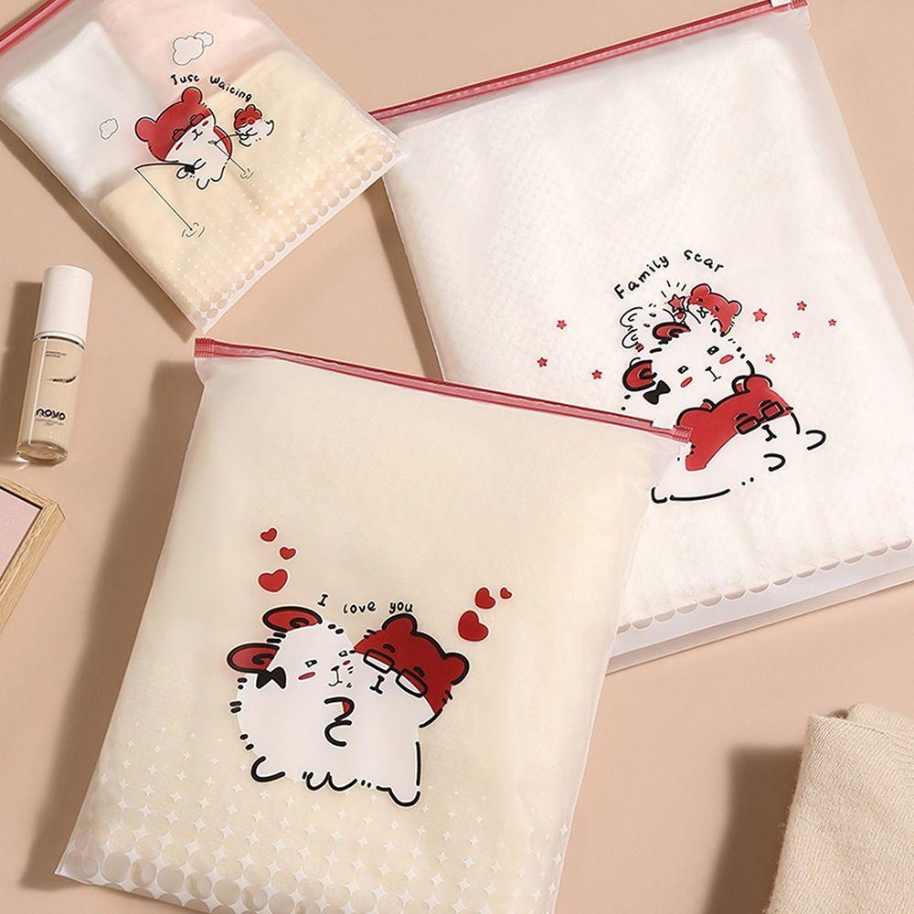 10 Stück Faltbare Aufbewahrungstasche mit Reißverschluss Cartoon Unterwäsche Schuhe Organizer für Zuhause & Reise