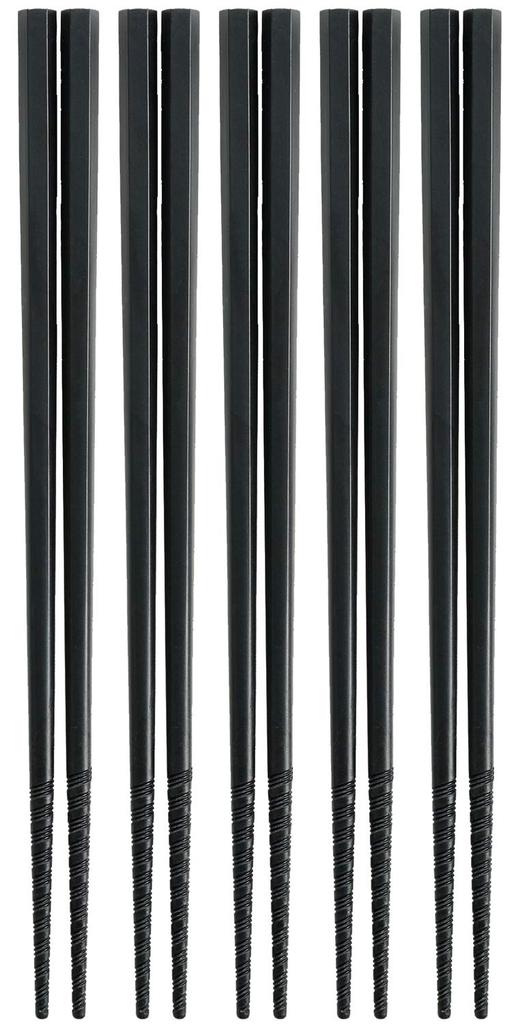 Akebono Sangyo Tornado Set of Made In Chopsticks, Black, 22.5cm, 5, Japan, PM-377