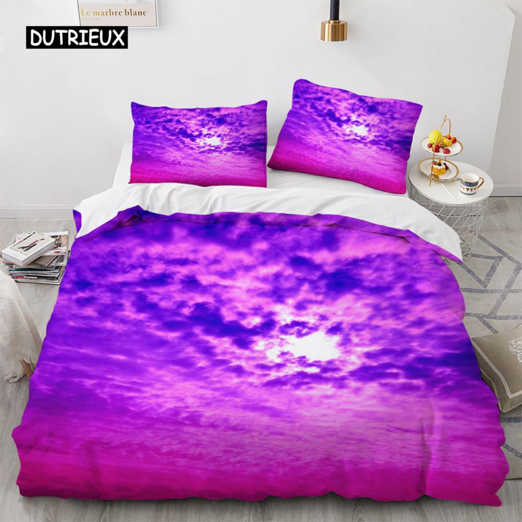 

Пододеяльник Blue Sky King Queen с розовыми цветами и белой летящей птицей, комплект постельного белья для детей, подростков и взрослых, 3D-покрывало с изображением природного пейзажа EU single(135x200cm)