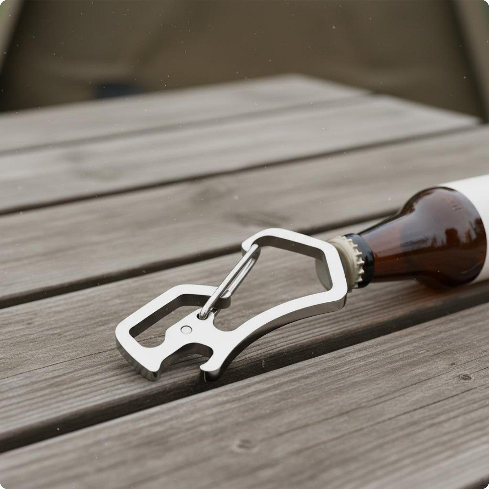 Stainless Steel Carabiner Keychain Versatile Clip Multifunction Mini Compact Tool