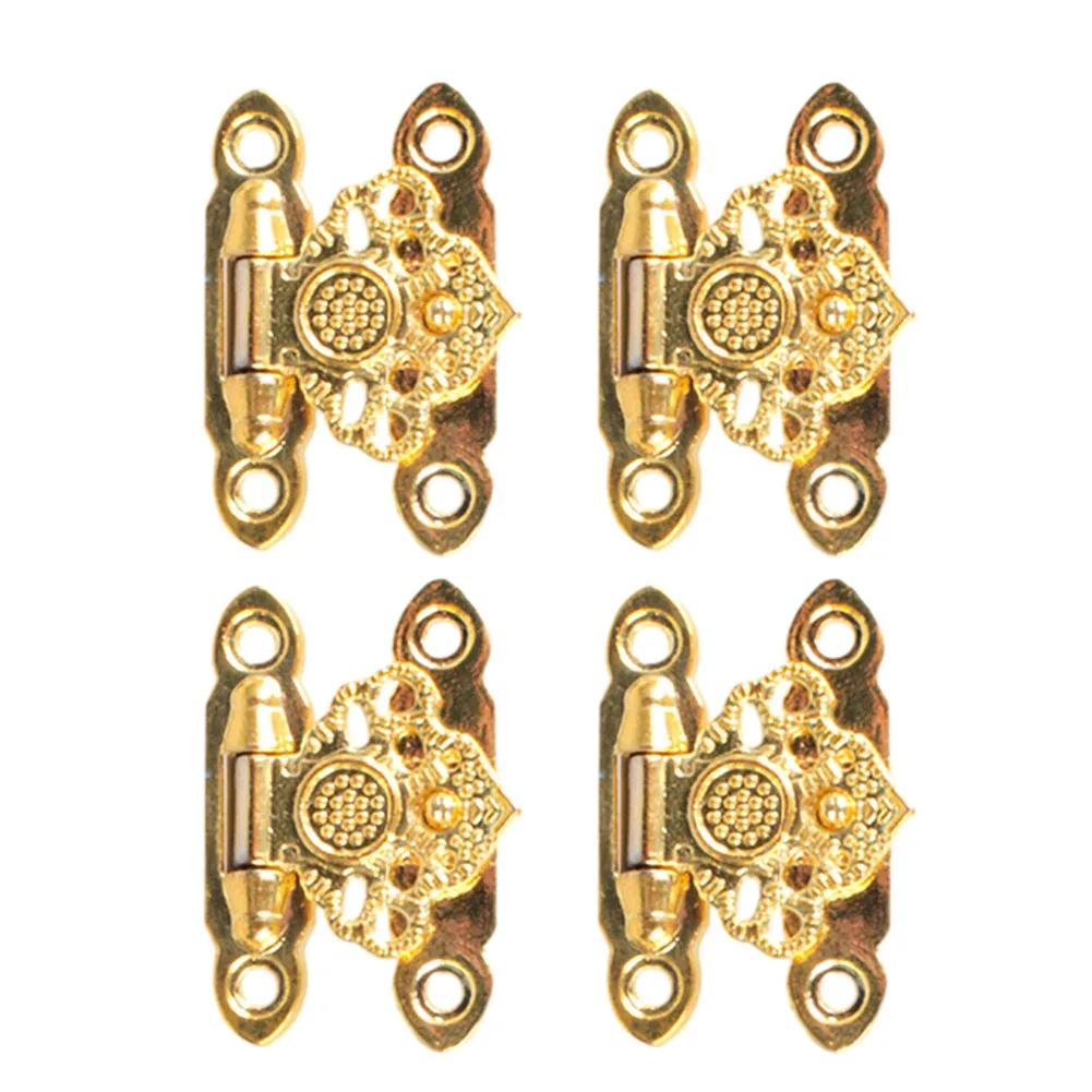 

4 шт. деревянная защелка для шкатулки, антикварная шкатулка для драгоценностей, чемодан, защелка, застежка, пряжка, декоративная фурнитура, бронзовая/золотая металлическая пряжка