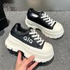High-value autumn new thick-soled small leather casual board shoes