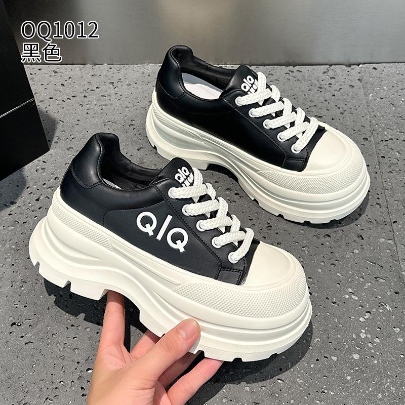 High-value autumn new thick-soled small leather casual board shoes 34 чёрный