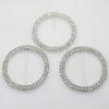 LKERAN 2Pcs/lot 6cm Double Row Rhinestone Buckles Wedding Chair Sash Ribbon Slider for DIY Hair Accessories