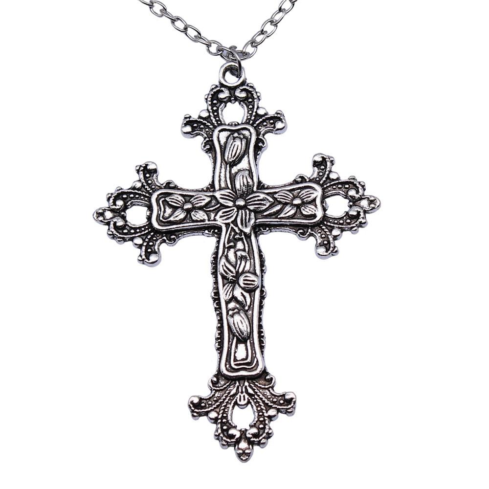 Betendes Kreuz Religiöses Amulett Anhänger Antike Bronze Metall Freund Halskette Neuankunft Geschenk