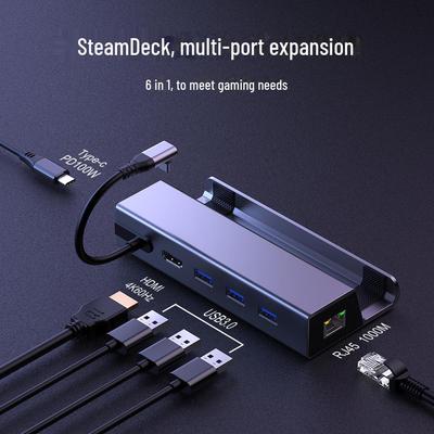 Apple Genişletme Docku için Steam Deck 6'sı 1 Arada Gigabit Type-C USB3.0 Hub