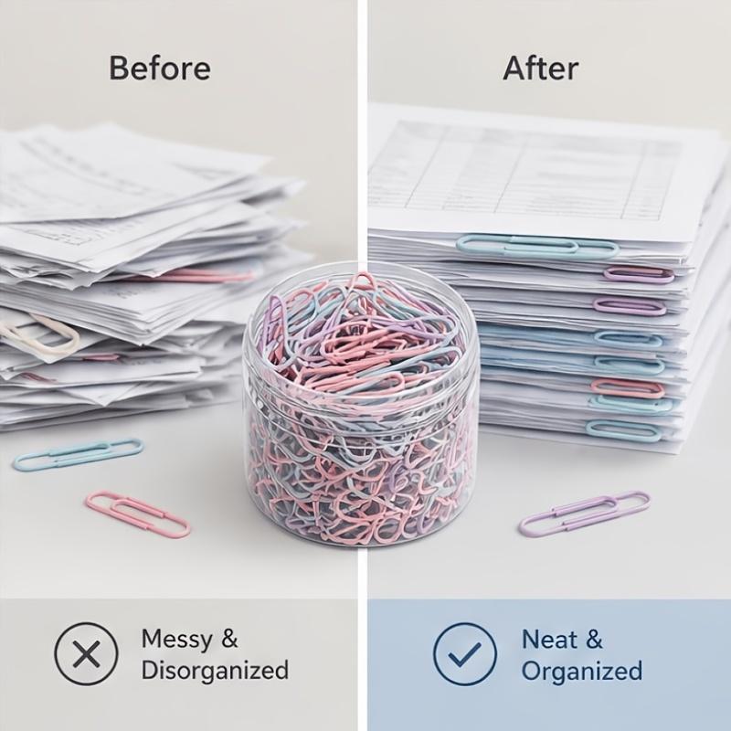 Pastel Colors Paper Clips, 1000PCS Small Colorful Paper clips1.1 inch, Durable and Rustproof, Great for Office School Organizing