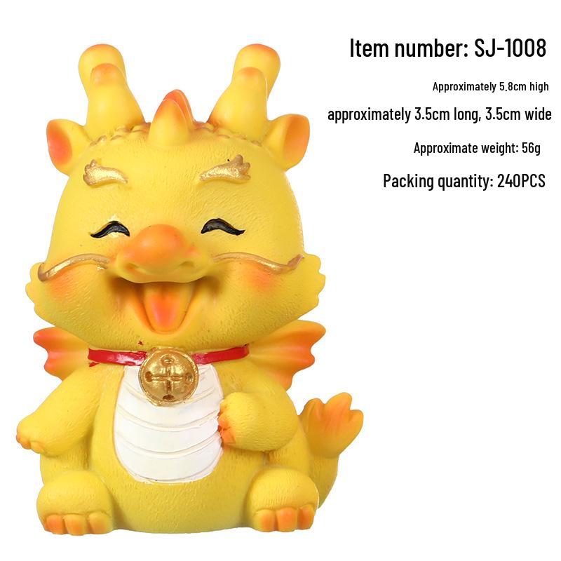 New Year Dragon Shaking Head Figurine - Cute Cartoon Dragon Desktop Decor