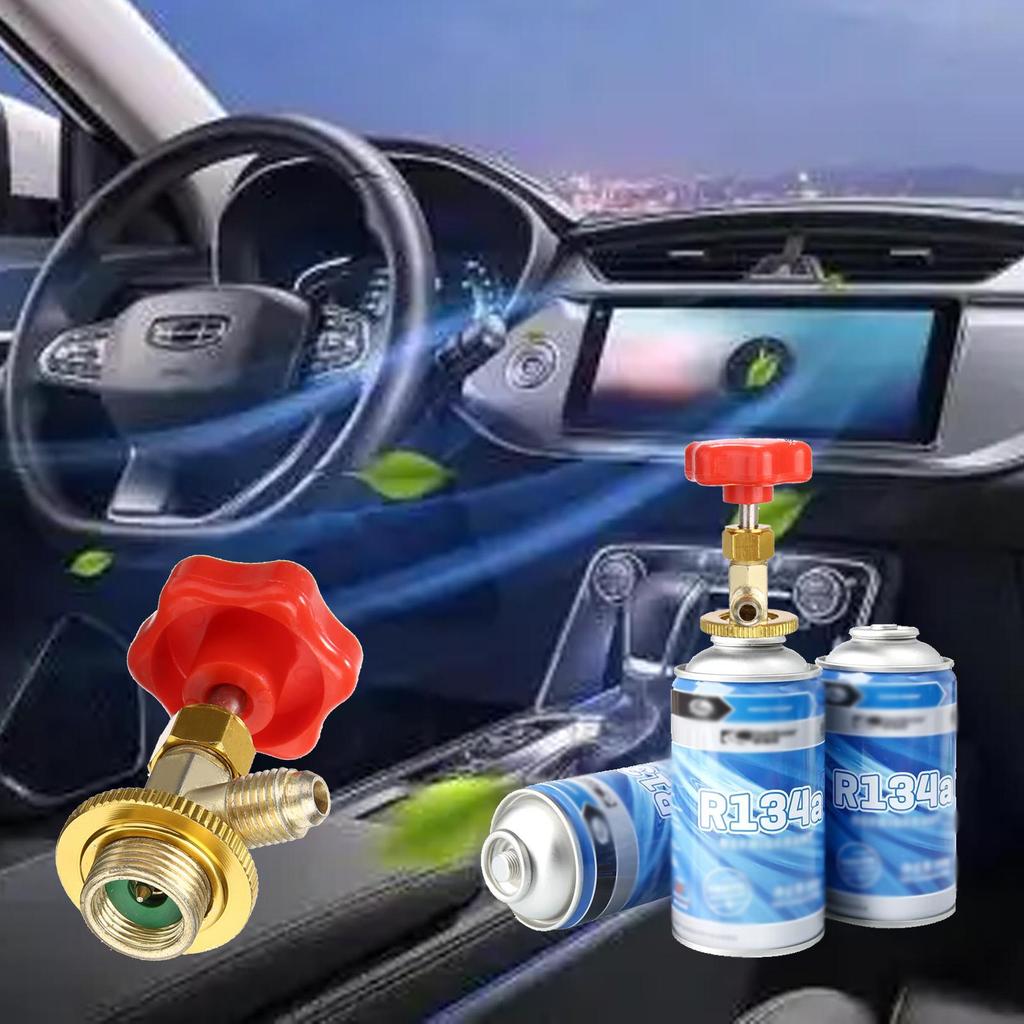 R134A Valve Tool Bottle Opener SAE Self-Sealing Can Tap Brass Refrigerant Dispenser Tool SAE Dispenser Valve AC Refrigerant