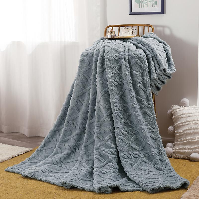 Soft Woolen Blanket for Bedding and Sofa, Warm Lamb Velvet Flannel Cover Blanket for Office, Air Conditioning Nap Quilt
