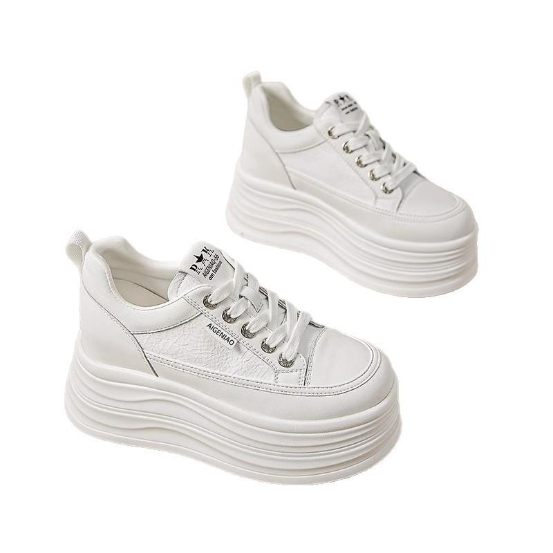Lightweight Little White Shoes Women's 2025 Summer New Mesh Breathable White Board Shoes Short Le Thick Sole Inner Height Increase Women's Shoes