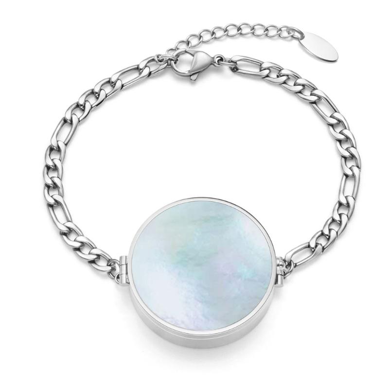 

Sturdy Stainless Steel Lipstick Holder Bracelet Featuring Shell Design High Polish Finish for Everyday Wear