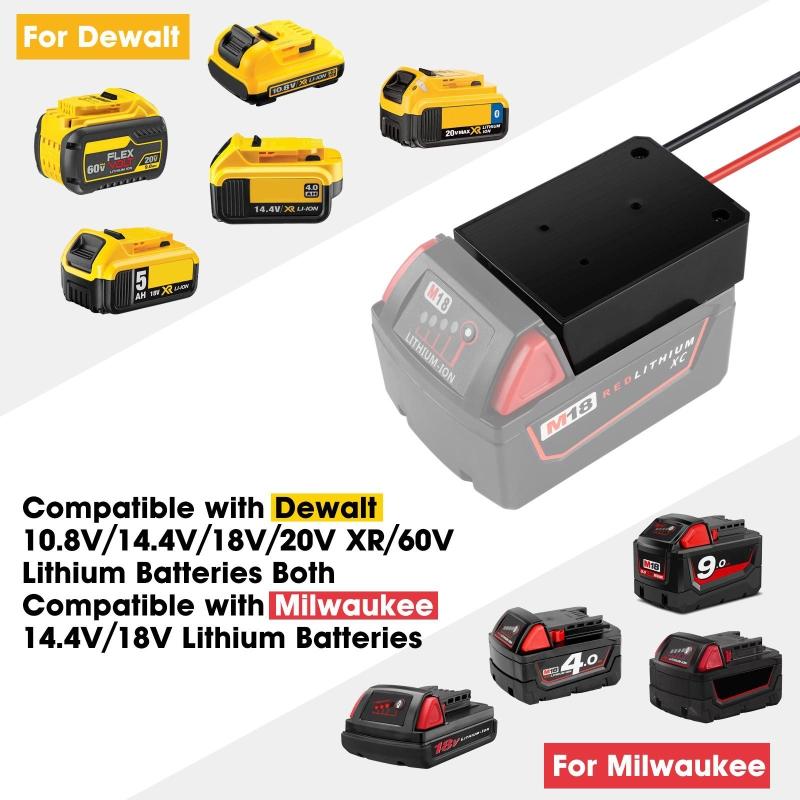 Power Connector Adapter Dock Holder With I/O Switch for 14.4-60V Li-Ion Battery Power Tool Battery Converters