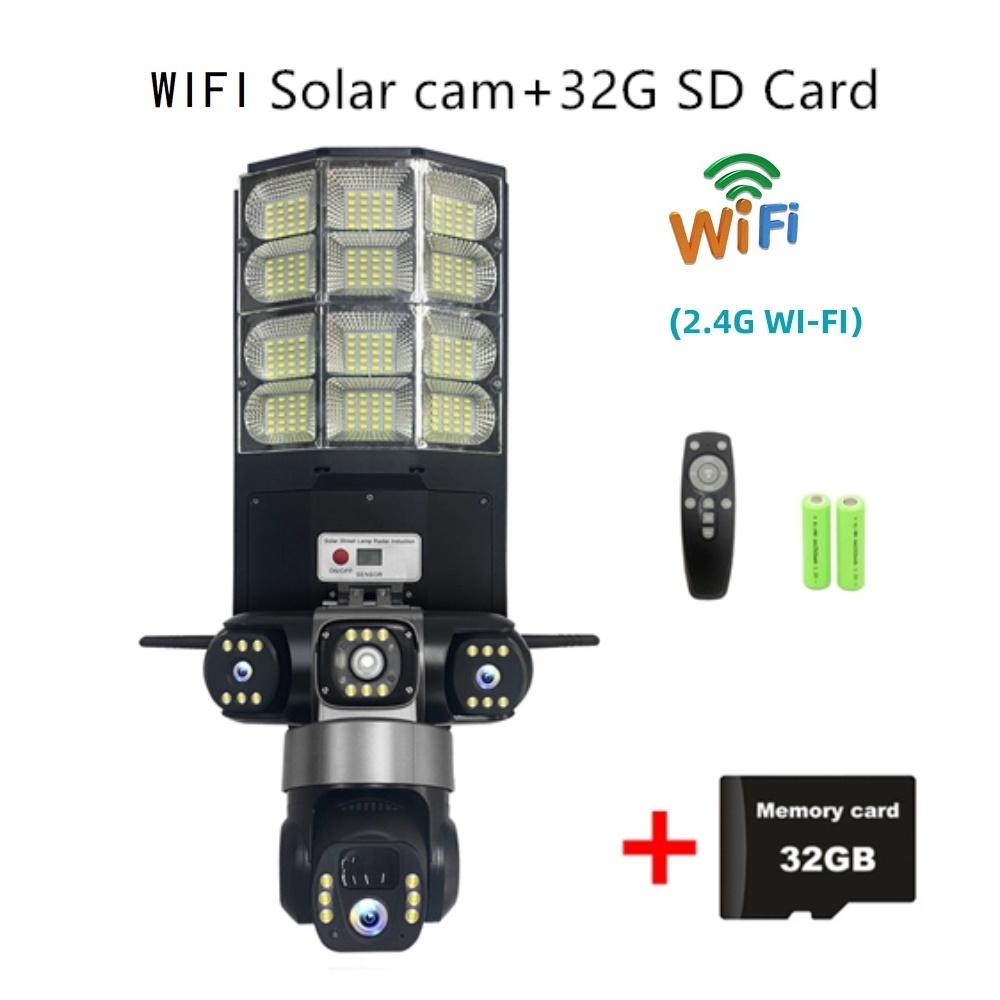 Moniteur Solaire 4G Multifonction Basse Consommation Télécommande Réverbère WIFI Caméra Intelligente Trois Écrans