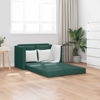 Vidaxl 2-in-1 Floor Sofa, Dark Green, 112X174X55 Cm, Fabric