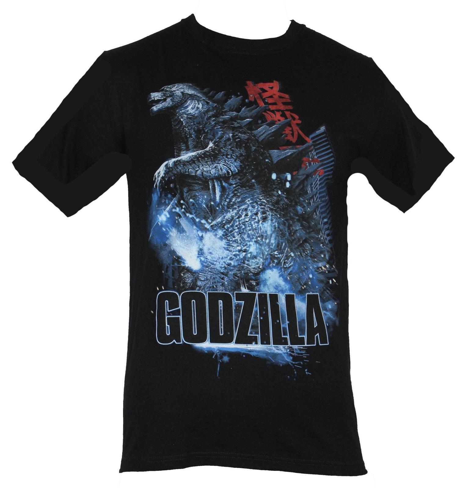 Godzilla Adult New T-Shirt - Movie Style Godzilla Trampling City W/ Japaneese L