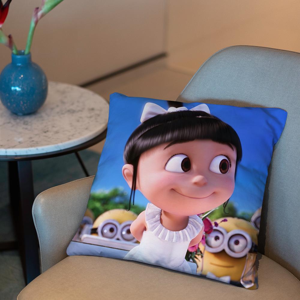 A-Agnes cute Cushion Cover 2-in-1 Reversible Plush Pillow Cover | Car/Sofa/Bed | Perfect Gift