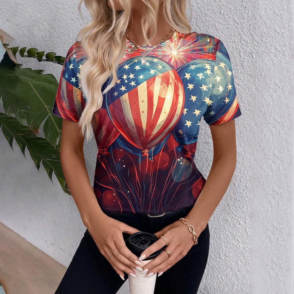 Top Feminino de Manga Curta com Estampa do Dia da Independência