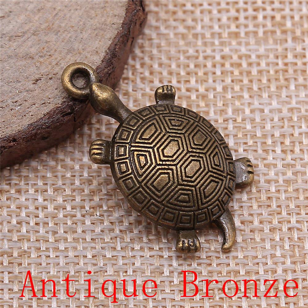 Turtle Shaped Charms Pendant For Bracelet Necklace Jewelry Making Craft Findings
