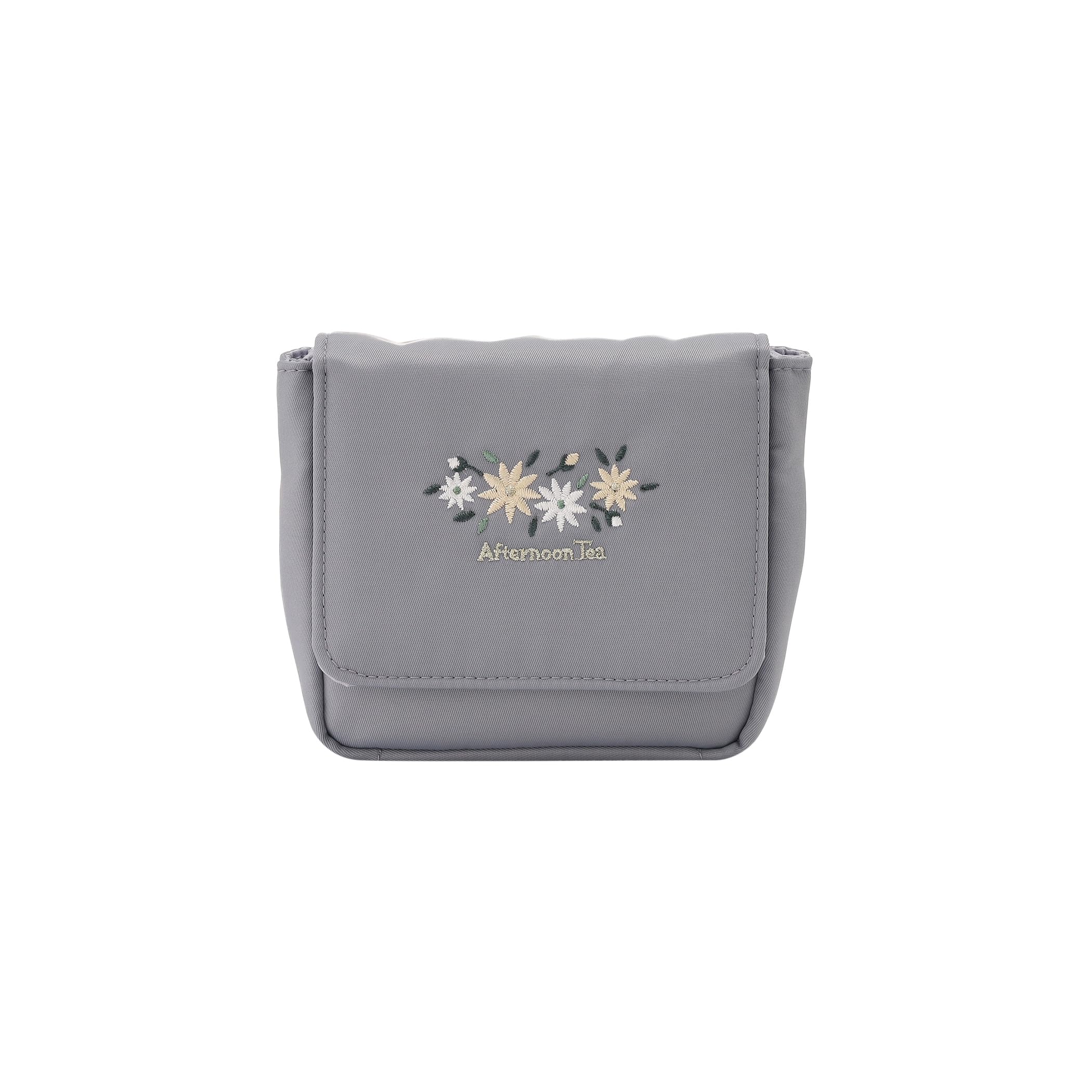 Afternoon Tea Living Сумка-косметичка JQ54, Мини-сумка с вышивкой цветов и зеркалом, Синяя