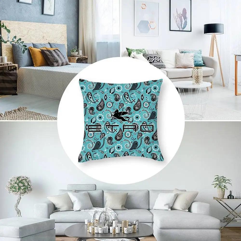 Fashion Design E-Etros Pillow Case Square Double‑Sided Print Cushion Case For Sofa Home Bedchamber Decor Gift