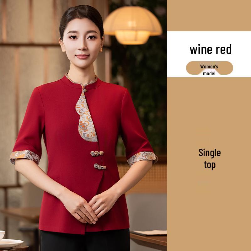Autumn/Winter Long Sleeve Chinese Restaurant Staff Uniforms for Men and Women