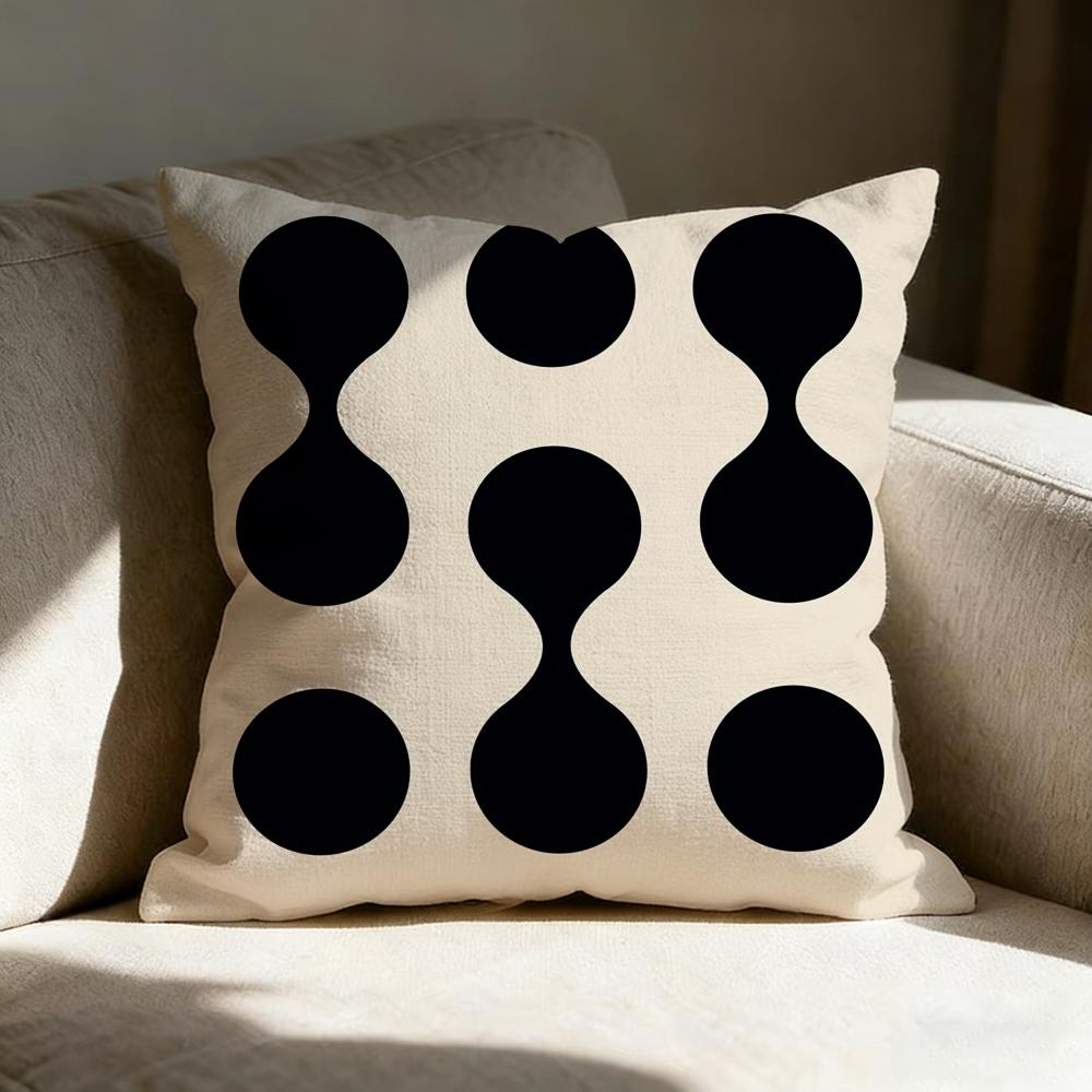 Reduced Geometry Pillow Case Linen Pillow Covers Cover For Couch Living Room Bench Patio Floor Linen Home Decor
