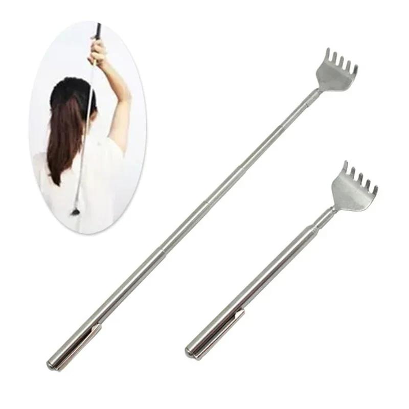 Creative Fashion Stainless Steel Telescopic Extendable Back Scratcher Home Massage Kit Portable Clip-On Tool Home Scratching Mas