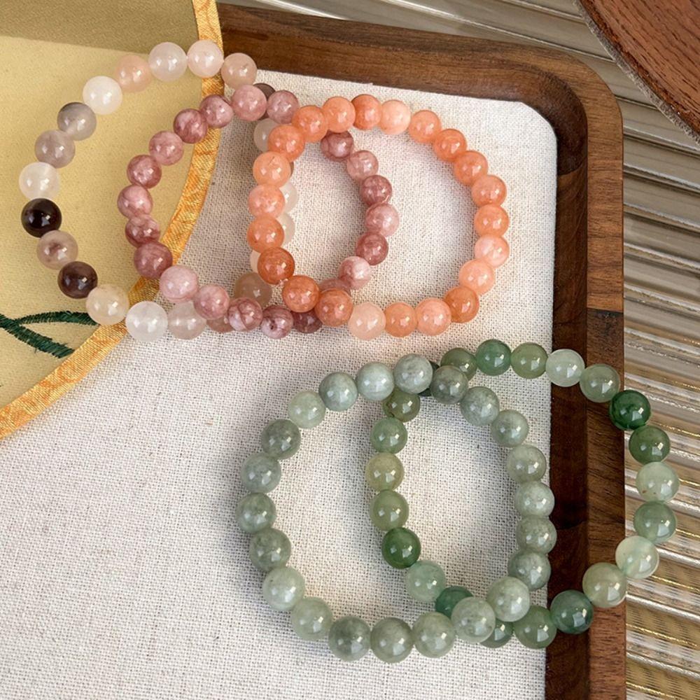 

Multicolor Colour Stone Beaded Bracelet Cute Hand String Wrist Jewelry Stone Beads Bangle Summer style 1