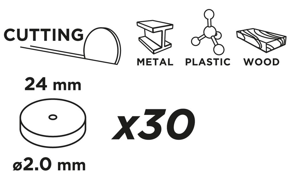 Corundum cutting disc 24 x 2.0 mm, 30 pcs.