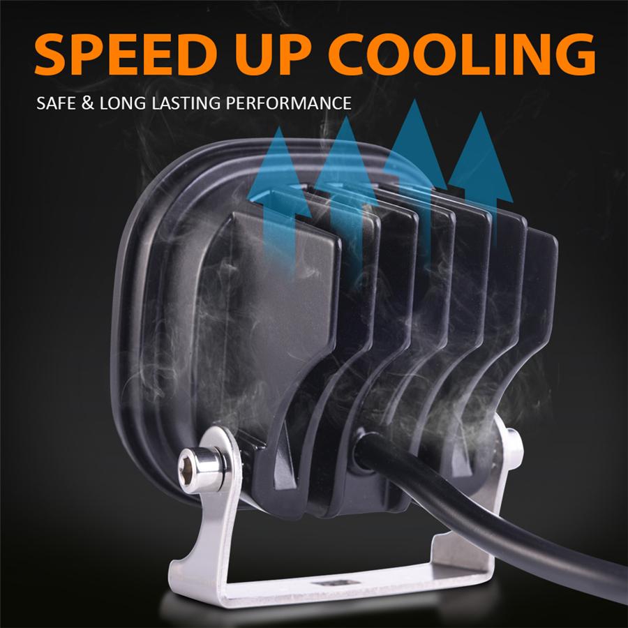 2pcs 3.1" 80W LED Work Light Bar Combo Off Road Driving Fog Lamp Super Bright 8000LM LED Work Light for Truck Car ATV SUV ATV