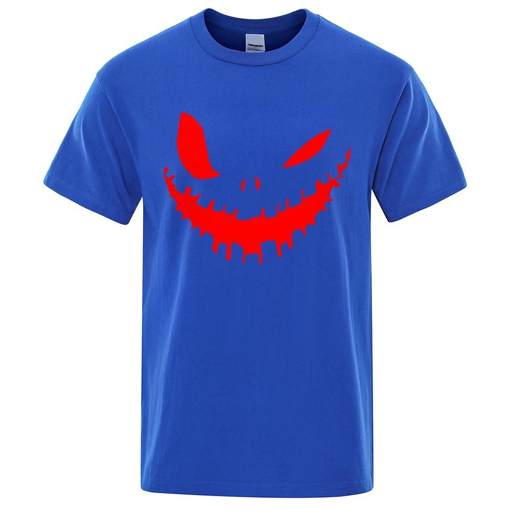 Terrifying Cartoon Demon Smile Print Clothing Men Women High Quality T-Shirt Summer Cotton T-Shirts Oversized Loose Tops Couple