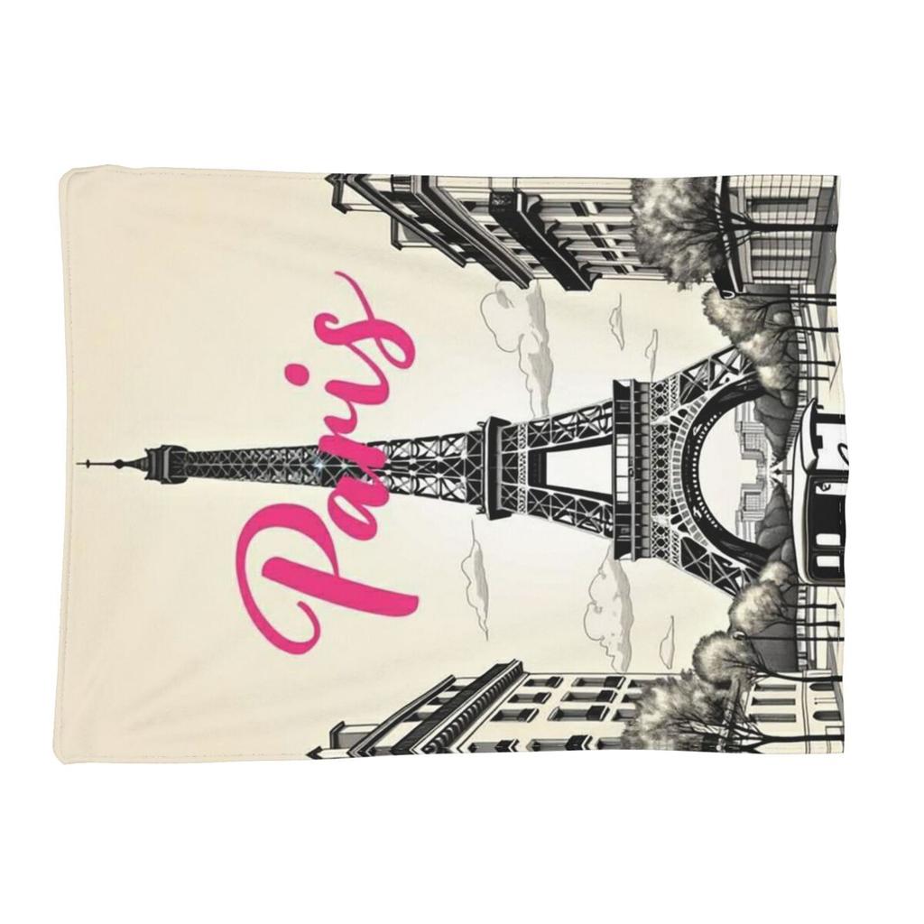 Paris Eiffel Tower Blankets Soft Warm Flannel Throw Blanket Bedding for Bed Living Room Picnic Travel Home Couch