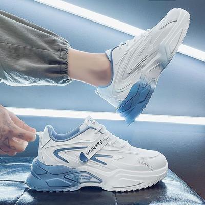 Herrenschuhe Sommer Atmungsaktive Mesh-Sneaker Trend Alles mit Kleinen Weißen Schuhen Um Laufen zu Steigern Daddy-Schuhe für Herren