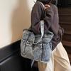 Bolso Denim Mujer Commuter Gran Capacidad Bolso de Axila Bolso Tote Bolso de Hombro