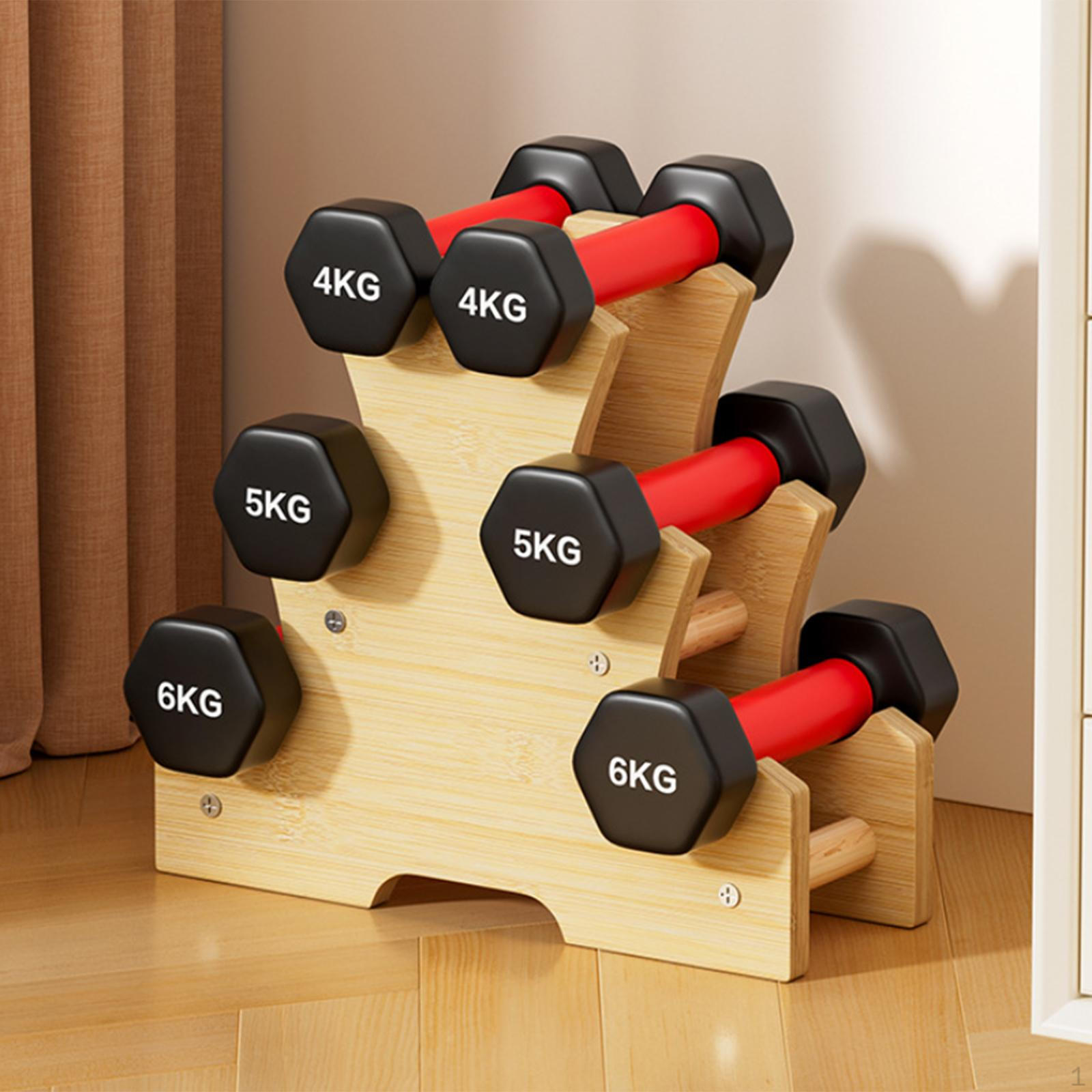 

Barbell Rack, SpaceSaving, Compact, Made of Wood, Ideal for Fitness, Home Gym And Strength Training S