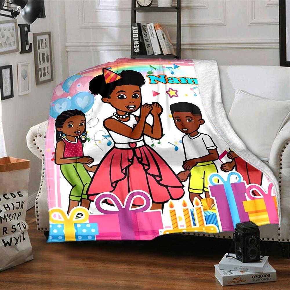 Custom Name Gracie's Corner Theme Printed Blanket - Perfect for Couch, Bed, Travel & Outdoor Use | Machine Washable, Cozy & Durable.