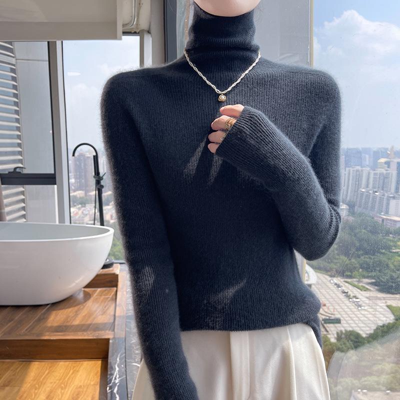 Women's Slim Fit Cashmere Turtleneck Sweater - Soft, Smooth, High-Neck Base Layer, Flattering Fit.