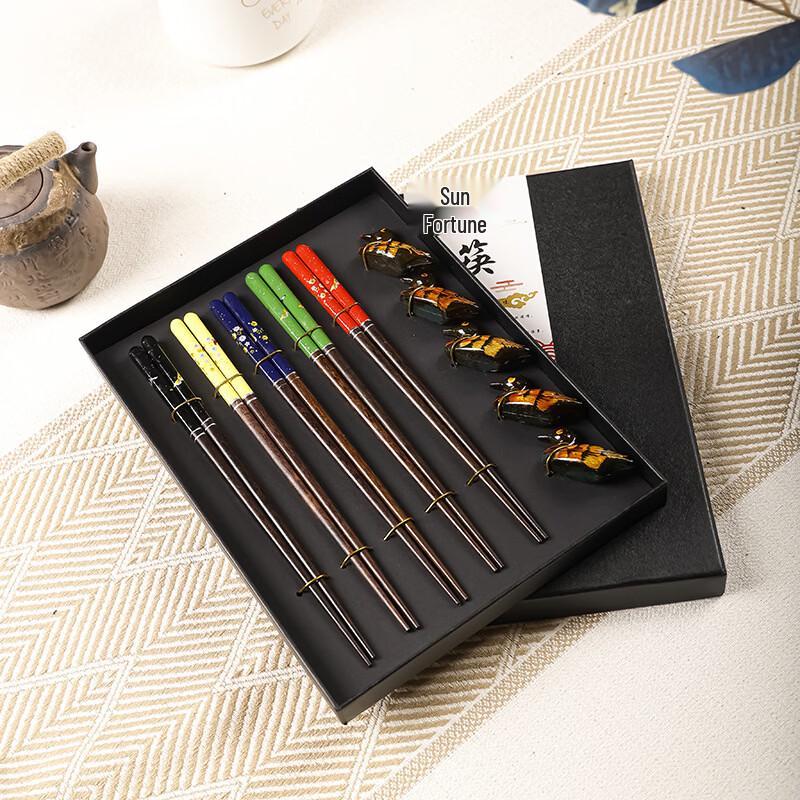 Ru Han Red Sandalwood Chopsticks Gift Set