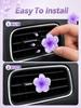 6pcs Pink Flower Car Air Vent Clips, Cute Floral Auto Interior Decor, Sweet Dashboard Accessories for Women