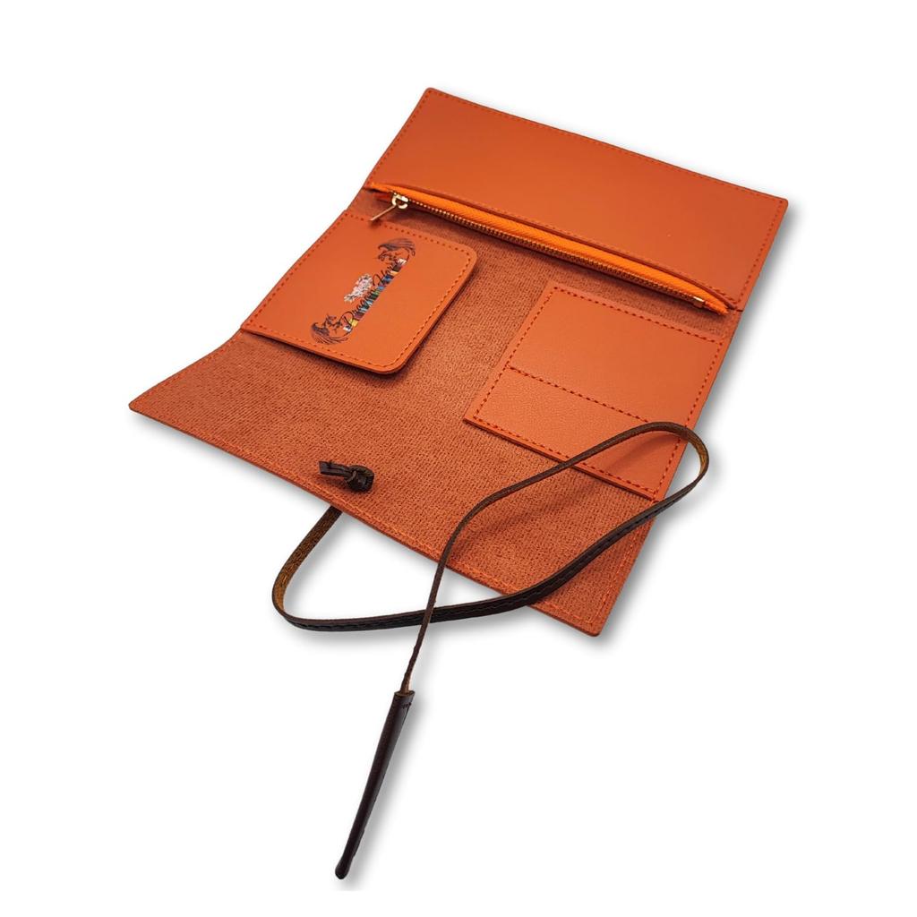 Dragon Horse PU Leather Pencil Brown Case,