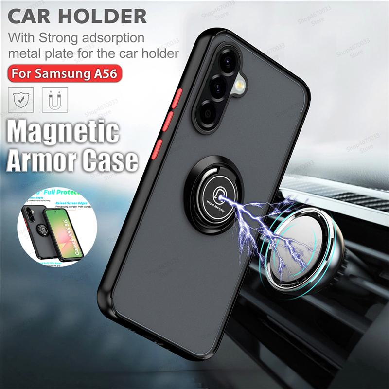 Husă Mată cu Inel Magnetic Pentru Samsung Galaxy A56 5G Pentru Samsung A55 A35 A54 A53 A34 A24 A13 A33 A52 A53 A51 A32 Fundă Rezistentă la Șocuri