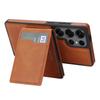 Case for Galaxy S26 Ultra - Leather/PU, Brown, With Stand