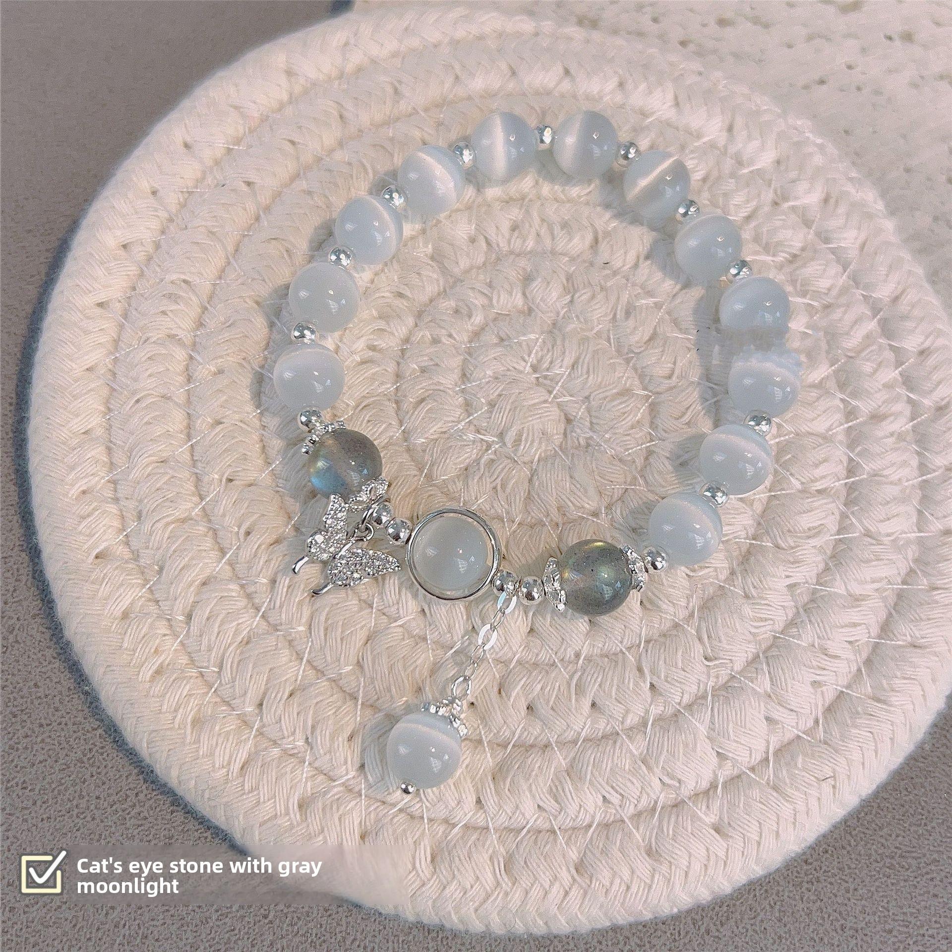 Opal Crystal Butterfly Bracelet Women s Bracelet Gray Moonlight Versatile Temperament